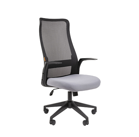 573 Chairman Кресло комбин.сетч.акрил/полиэстер черный/серый,крест.пластик черн, 07134743 