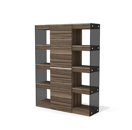 GS-7 Шкаф-гардероб Glass.Go лимба темная/стекло тонированное