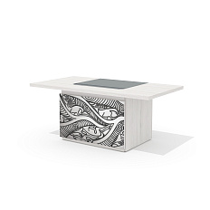 TS-180 + TS-100.4 Стол руководителя с траверсом Time.S дуб Эльза