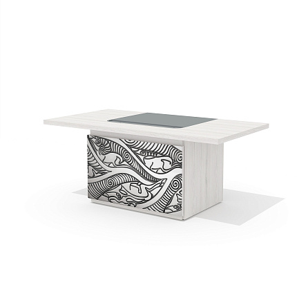 TS-180 + TS-100.4 Стол руководителя с траверсом Time.S дуб Эльза