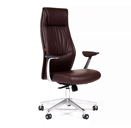 VISTA Chairman Кресло экопремиум,крест.хром коричневый brown,каркас хром, 7052935(07023912)