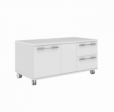 EMP 222DX Тумба мобильная с двумя ящиками Emporio белый глянец