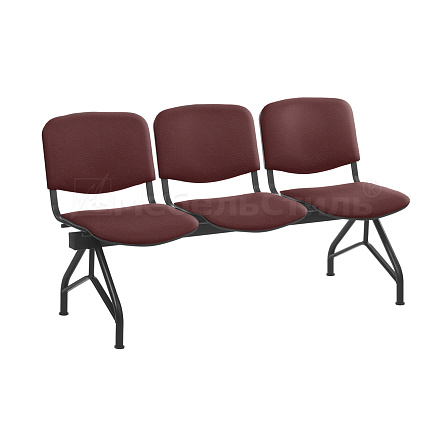 ДАЛИ СМ85-03 Многоместная секция иск. кожа, каркас металл бордовый К-12 черный