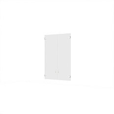 А-01.2 Двери средние стеклянные 78x0,5x116 см, Агат стекло прозрачное  ольха/светло-серый