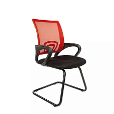 696V Кресло ткань, полозья металл обивка красный TW-69, каркас черный, 07018103