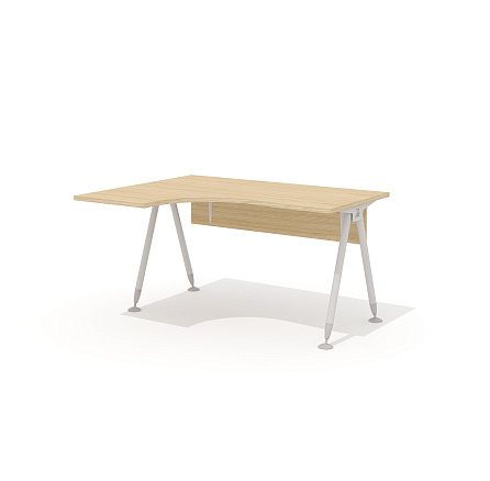GM-105L + G-86 Эргономичный стол на металлокаркасе левый Гамма дуб Виченца / беж