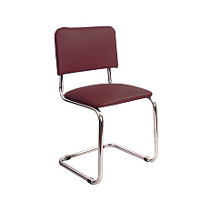 СИЛЬВИЯ Стул для посетителей иск. кожа бордовый V-16, полозья хром