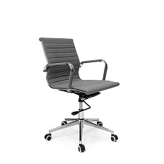 RT-04Q Кресло ткань, крестовина хром knee-tilt обивка серый grey #6