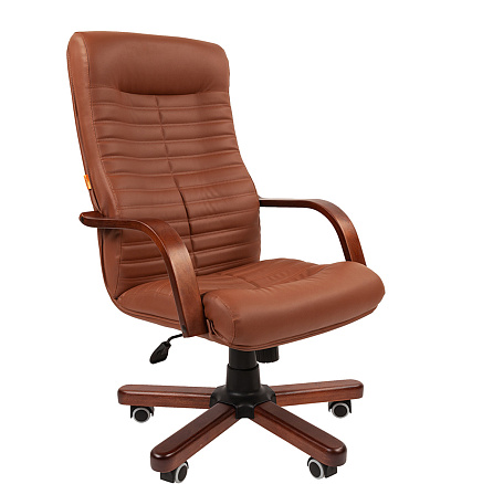 480WD N Chairman Кресло экопремиум, крестовина дерево обивка коричневый, 07178850