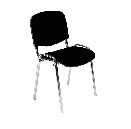 ИЗО Стул ткань, каркас металл обивка черный В-14, каркас хром