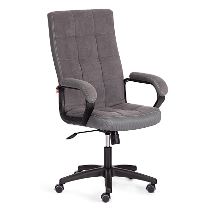 TRENDY (22) Кресло флок/ткань серый, 29/TW-12, крестовина пластик черный, код 19520