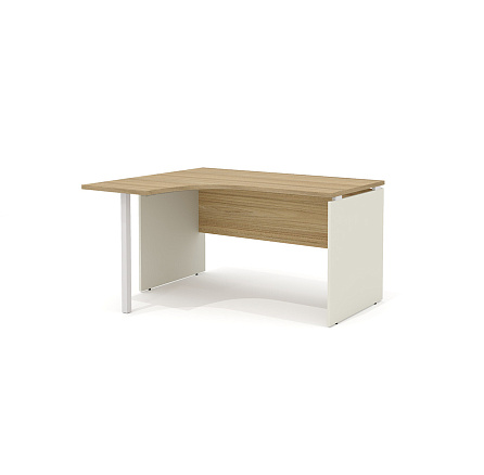 R-3.2L + ЮЗ-737 Эргономичный стол левый с опорой Rio Base швейцарский вяз/беж