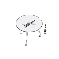 156423 Стол переговоров круглый со стеклянной столешницей Enosi Белый LS (68)