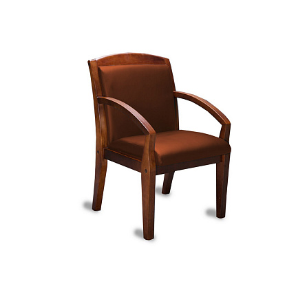 Congress Стул кожа, каркас дерево обивка коричневый, подлокотники темный орех