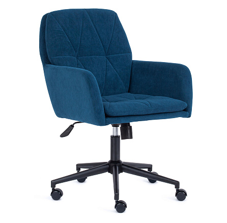 GARDA Кресло ткань синий флок 32, крестовина металл черный, код 15292