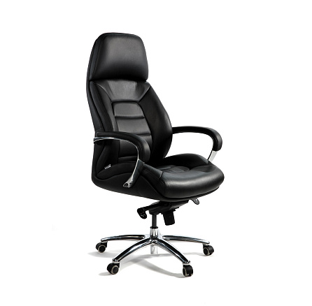 Porshe F181 black leather Кресло кожа+к/з черный, крестовина алюминий 