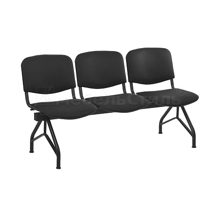 ДАЛИ СМ85-03 Многоместная секция иск. кожа, каркас металл черный К-01 черный