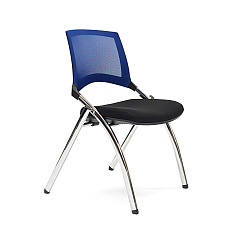 SK-3059-01 Стул сетка, каркас хром, подлокотники нет обивка синий/черный 01 BLUE