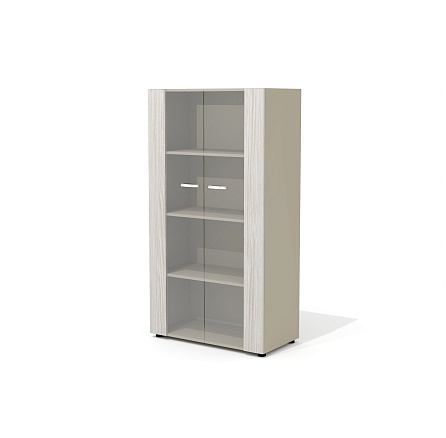 NT-43 Шкаф  88x46x164,5 New.Tone дуб серебристый шпон (Италия) /стекло матовое