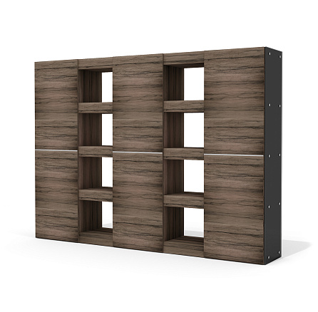 GS-7 + GS-9 (x2) Шкаф-гардероб Глазго лимба темная / стекло тонированное