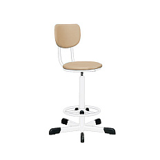 Кресло КР02 белый/обивка Dollaro Rust (бежевый) 