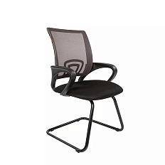 696V Кресло ткань, полозья металл обивка серый TW-04, каркас черный ID 7018104