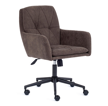 GARDA Кресло ткань коричневый флок 6, крестовина металл черный, код 15293