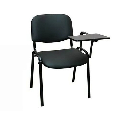 ИЗО Т Стул с пюпитром иск. кожа, каркас металл обивка черный V-4, каркас черный