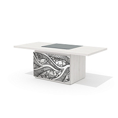 TS-200 + TS-100.4 Стол руководителя с траверсом Time.S дуб Эльза