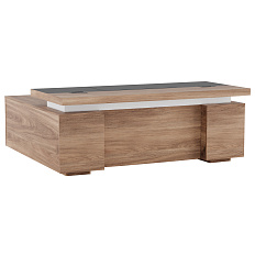 19010106 Стол для руководителя 200x180x76 LIVERPOOL 200*90/180*76 орех бренди