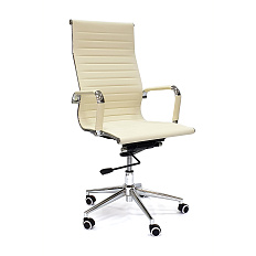 RT-03Q Кресло экокожа, крестовина хром knee-tilt обивка светло-бежевый 70-5
