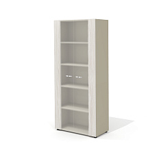 NT-46 Шкаф  88x46x204,5 Ньютон / New.Tone дуб серебристый шпон (Италия) /стекло матовое
