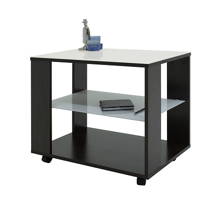 Beauty Style 5 Стол журнальный венге  стекло белое