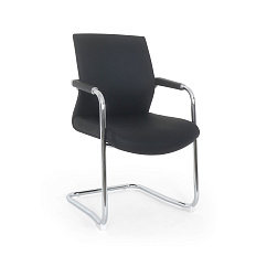 LF0-PY29-2 Кресло экокожа, полозья хром обивка черный TN-01