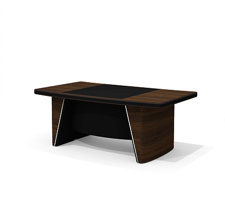 NT-190 + NT-76 Стол руководителя с траверсом New.Tone орех Ондо/чёрный
