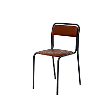 ЮНИТ СМ7/7-02 Стул иск. кожа, каркас металл обивка коньяк К-07, каркас черный