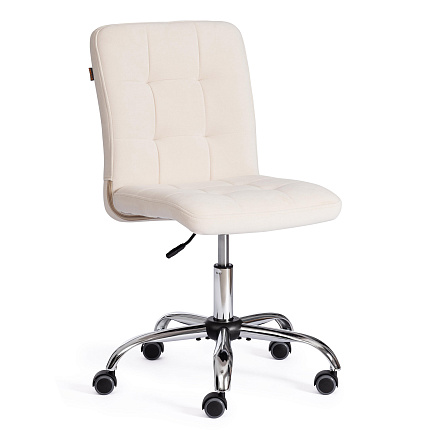 FIESTA Кресло флок, молочный 4, крестовина хром, код 21873