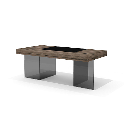 GS-1N Стол руководителя Глазго / Glass.Go 200х100х79 лимба тёмная/стекло тонированное