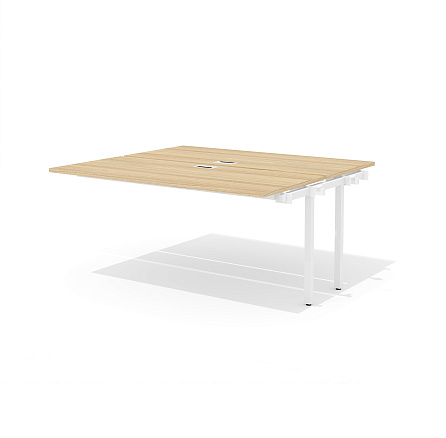 RM-2.1 (x2) + F-62 Промежуточный сдвоенный стол прямой с люком на металлокаркасе Rio Project швейцарский вяз / белый