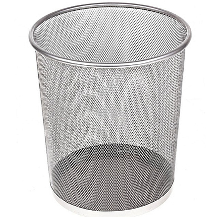 548722 Корзина д/бумаг сетка мет серая,10л
