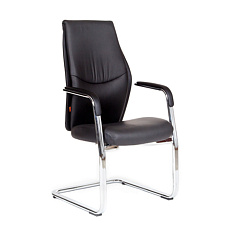 VISTA V Кресло экопремиум, полозья хром обивка черный black, каркас хром, 07023913