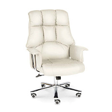 Президент H-1133-70-5 leather Кресло кожа+к/з слоновая кость, крестовина сталь+хром