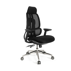 LF0-WY37 Кресло сетка, механизм слайдер, крестовина нейлон обивка черный TR-08