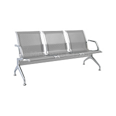 Флайт 2П МС0/1-03 Многоместная секция металл, каркас металл обивка серебристый металлик