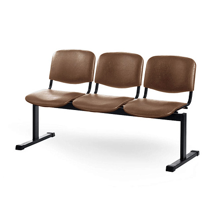 ТРИО СМ82/2-03 Многоместная секция обивка светло-коричневый К-08, каркас черный