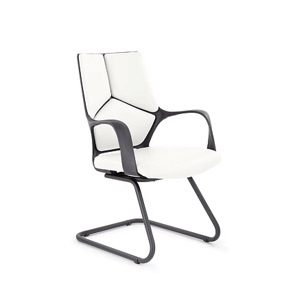 Айкью Н/п CH-710 BL Кресло экокожа белый S-0402, полозья черный