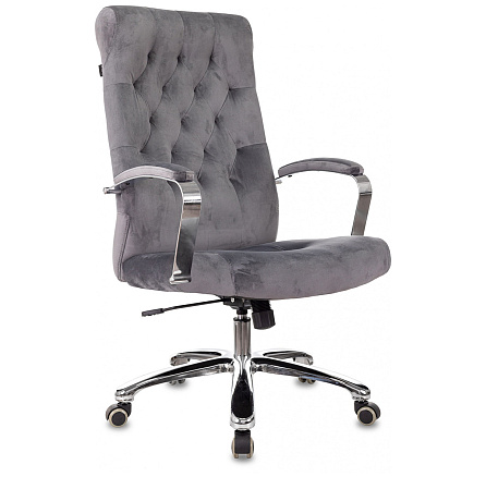 T-9928SL Fabric Кресло ткань серый Italia 26, крестовина хром, ID1985910