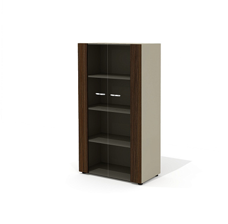 NT-43 Шкаф  88x46x164,5 Ньютон / New.Tone орех Ондо шпон (Италия) /стекло тонированное серое