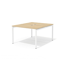 RM-4.1 (x2) + F-44 Сдвоенный стол прямой с люком на металлокаркасе Rio Project швейцарский вяз / белый