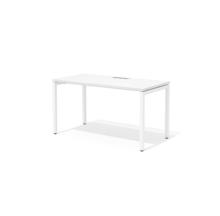 RM-3.1 + F-21 Стол прямой с люком на металлокаркасе Rio Project белый